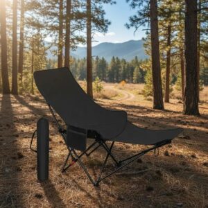 Silla De Camping Plegable Y Reclinable Con Reposapiés