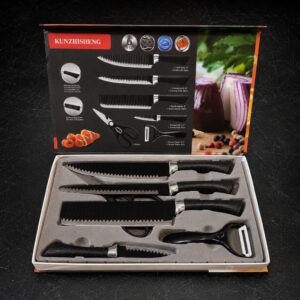 Set de Cuchillos de Cocina 6 Piezas con Tijera y Pelador