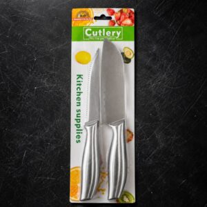 Set de 2 Cuchillos de Cocina Acero Inoxidable
