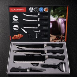 Set de Cuchillos de Cocina 6 Piezas Kunzhiheng con Tijera y Pelador