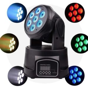 LUCES CABEZAL 7 LED DJ PROGRAMABLE