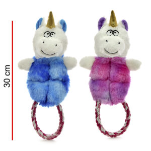 UNICORNIO CON AGARRE PARA MASCOTAS 20CM