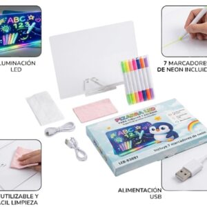 PIZARRA LED ACRILICA COLORES NEON