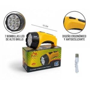 LINTERMA 7 LED RECARGABLE
