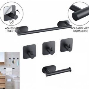 SET ACCESORIOS PARA BAÑO AUTOADHESIVOS X 5 PCS