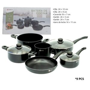 SET DE OLLA ANTIADHERENTE 9 PCS ORYX