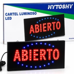 CARTEL ABIERTO HYTOSHY LUMINOSO LEDS VS-01V
