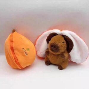 Peluche en bolsa 20cm capibara zanahoria