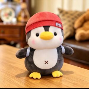Pinguino c gorro c mochila 40cm(rojo)