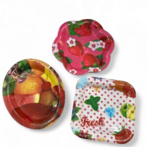 BANDEJA MINI PLASTICA ESTAMPADA X 4 UNIDADES 15CM