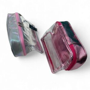 PORTA COSMETICO C/BOLSILLO TRANSPARENTE