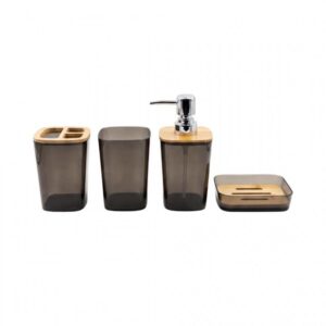 SET BAÑO 4PCS ACRILICO T/BAMBU