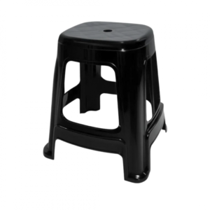 BANQUETA PLASTICA NEGRA APILABLE