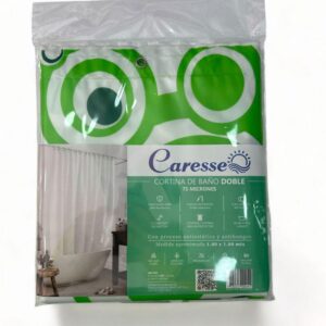 CORTINA PARA BAÑO DOBLE CON PROTECTOR 75 MICRONES
