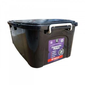 CAJA ORGANIZADORA 20LTS NEGRA CON TAPA