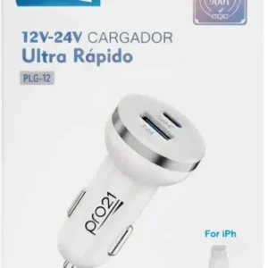 Cargador p/auto pro21 3.4a usb+c cable iph 1mt 10059