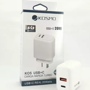 Cabezal kosmo 20w usb + tipo c sin cable 11411