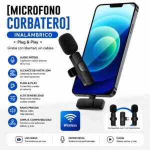 MICROFONO CORBATERO DOBLE (IPH Y TIPO C)