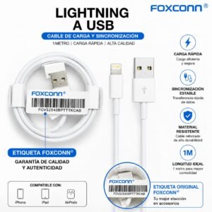CABLE APPLE USB A LIGHTNING (CALIDAD FOXCONN)