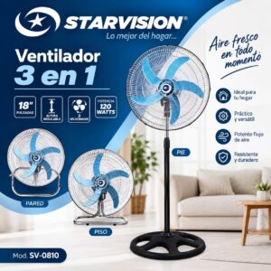VENTILADOR 3 EN 1 DE 18" STAR VISION SV-0810