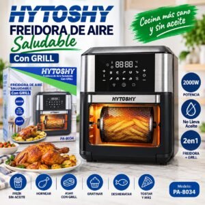 FREIDORA DE AIRE CON GRILL 2 EB 1 HYTOSHY