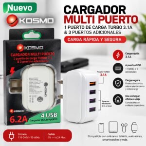 CABEZAL KOSMO 3.1A DE 4 PUERTOS