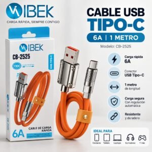 CABLE USB A C REFORZADO 6A IBEK CB-2025