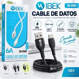 CABLE IBEK USB C 6A CB-2503