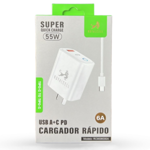 Rc9006000a cargador 55w usb+c a c 1mt royalce 12798