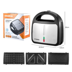 Oa-ed010 sandwichera electrica 3 placas 750w onica 13031