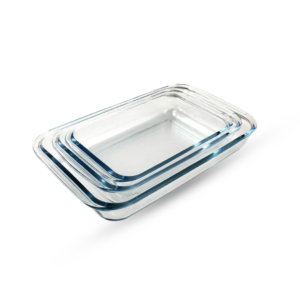 Jk-4520 set de 3 bandejas vidrio p/horno cuadrado 13203