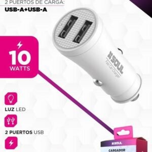 Ca-dusb10wt cargador p/ auto 2usb a c 2.4 10w 13284