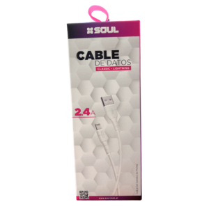 Cable soul 2.4a classico usb a lightning blanco 13288