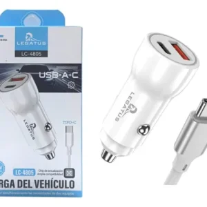 Lc-4805 cargador de auto 38w usb+c a c 1mt legatus 13385
