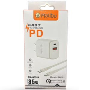 Pd125-c cargador 35w usb+c a c 1mt malibu 13410