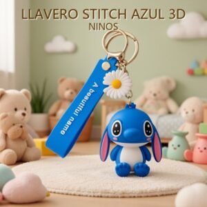 LLAVERO STITCH AZUL 3D NINOS