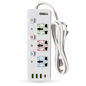 Tm-2501 zapatilla alargue 3 enchufes+3 usb+1 c 13444