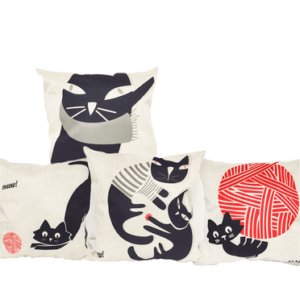 FUNDA PARA ALMOHADA ALMOHADÓN CON DISEÑOS DE GATOS X 2