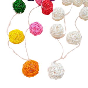 GUIRNALDA DE LUZ CÁLIDA DISEÑO ESFERA DE HILO DE COLORES -TAMAÑO CHICO 2007505076385