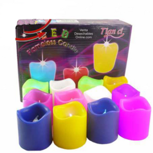 LUZ LED CON DISEÑO DE VELA DE COLORES*12- FLAMELESS CANDLE 2007505060391