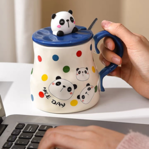 TAZA CERAMICA ANIMALES CON LUNARES