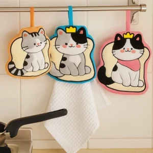 TOALLA DE MANO CON FORMA DE GATO - X 10 UNI