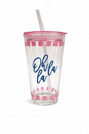 Vaso vidrio c/sorbete oh la la 400ml