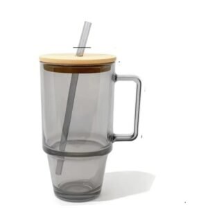 Vaso vidrio 680ml c/sorbete gris