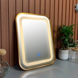 Espejo de pared rectangular c/luz 30x40 usb