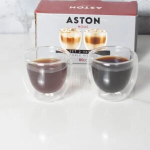 Vasos x2 doble vidrio 80cc