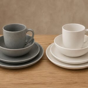 Set de vajilla 16pzas gris mate