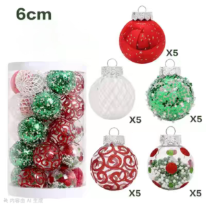 SET DE PELOTAS NAVIDAD ROJA + VERDE + BLANCA X 25