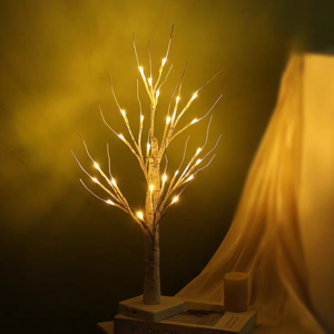 ARBOLITO BLANCO 60CM CON LUZ CÁLIDO