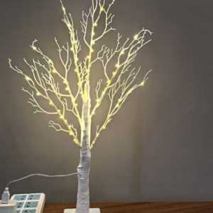 ARBOLITO BLANCO CON LUZ 60CM